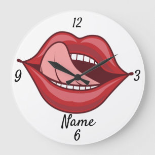 Red Lips Open Mouth Thunder_Cove Grote Klok