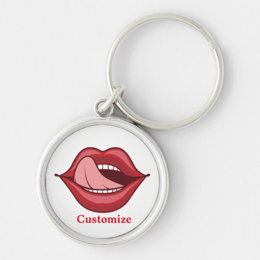 Red Lips Open Mouth Thunder_Cove Sleutelhanger (Voorkant)