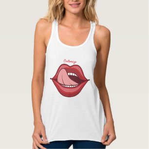 Red Lips Open Mouth Thunder_Cove Tanktop