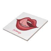 Red Lips Open Mouth Thunder_Cove Tegeltje (Zijkant)