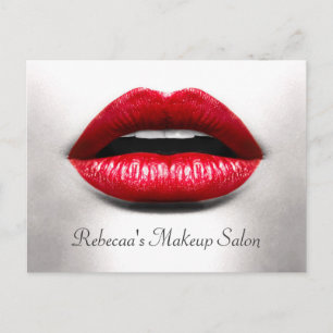 Red Lips Retro Beauty Stylish Makeup Salon Briefkaart