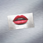 Red Lips Retro stijlvolle schoonheid - Makeup arti Visitekaartje Magneet (Voorbeeld)