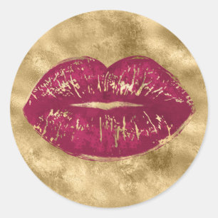 Red Lips Ronde Sticker