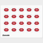 Red Lips Ronde Sticker (Vel)