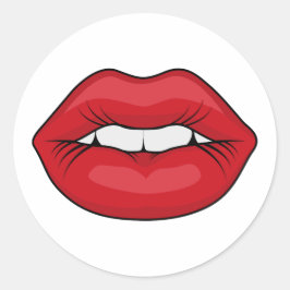Red Lips Ronde Sticker