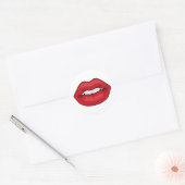 Red Lips Ronde Sticker (Envelop)