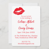 Red Lips Schattigee bruiloft Kaart (Voorkant)