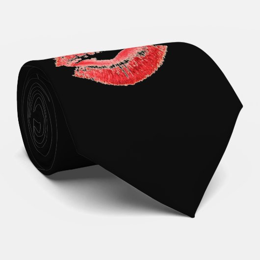 Red Lips Stropdas (Opgerold)