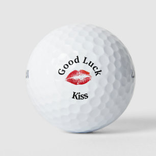 Red Lipstick Good Luck Kiss Valentijn Golf Balls Golfballen
