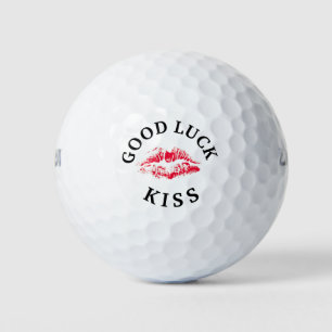 Red Lipstick Good Luck Kiss Valentijn Golf Balls Golfballen