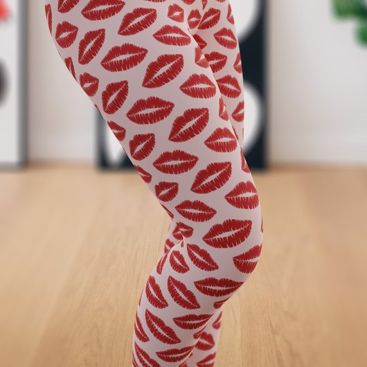Red Lipstick Imprimer Motif baiser sur Leggings ro