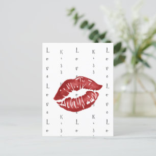Red Lipstick Kiss Briefkaart