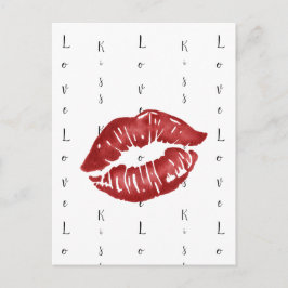 Red Lipstick Kiss Briefkaart