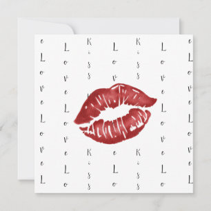 Red Lipstick Kiss Briefkaart