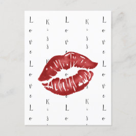 Red Lipstick Kiss Briefkaart