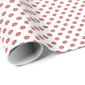Red Lipstick Kiss Cadeaupapier (Rol Hoek)