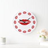 Red Lipstick Kiss Clock Grote Klok (Huis)