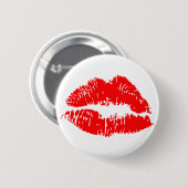 Red Lipstick Kiss Mark Ronde Button 5,7 Cm (Voorkant /achterkant)