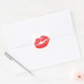 Red Lipstick Kiss Vierkante Sticker (Envelop)