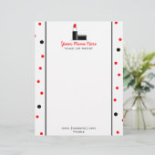 Red Lipstick Letterhead Custom Briefhoofd (Staand voorkant)