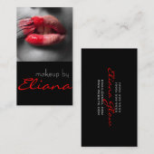 Red Lipstick Makeup kunstenaar Cosmetoloog Beauty Visitekaartje (Voorkant / Achterkant)