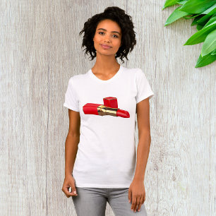Red Lipstick Makeup Womens T-Shirt