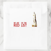 RED LIST RECHTHOEKIGE STICKER (Tas)