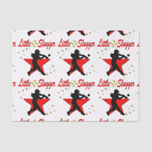 RED LITTLE SLUGGER SOFTBALL GIRL DESIGN TISSUEPAPIER