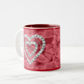 Red Live Lauder Love Diamond Heart Mug (Devant gauche)