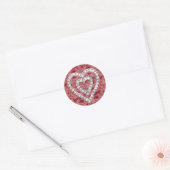 Red Live Laugh Love Diamond Heart Stickers (Enveloppe)