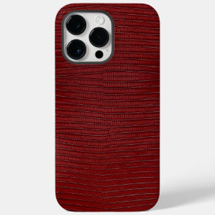 Red Lizard Leather Print Case-Mate iPhone 14 Pro Max Hoesje