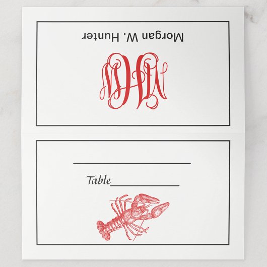 Red Lobster #1 Tekening Vine Script Monogram