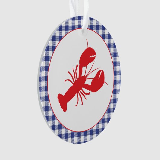 Red Lobster Blue White Gingham ENDROIT Année (devant)