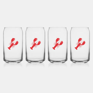 Red Lobster Coastal Beach Ocean Maine Fun Blikvorm Glas