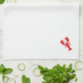 Red Lobster Coastal Beach Ocean Maine Fun Theedoek (Gevouwen)