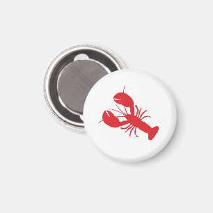 Red Lobster Coastal Beach Ocean Modern Fun Magneet