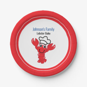 Red Lobster Cute Cartoon Chef Pet Illustratie Papieren Bordje