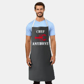 Red Lobster Grey White Personalized Chef Mannen Schort (Gedragen)