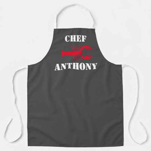 Red Lobster Grey White Personalized Chef Mannen Schort (Voorkant)
