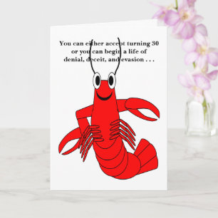 Red Lobster Humoureuze 30e verjaardag Kaart