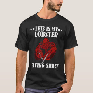 Red Lobster Knife Fork Seafood Crawfish Lobster Ea T-shirt