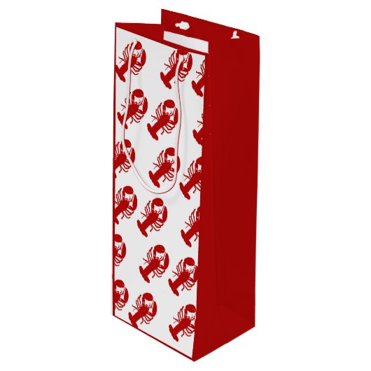 Red Lobster Pattern Wine Gift Bag Wijn Cadeautas (Voorkant Gekanteld)