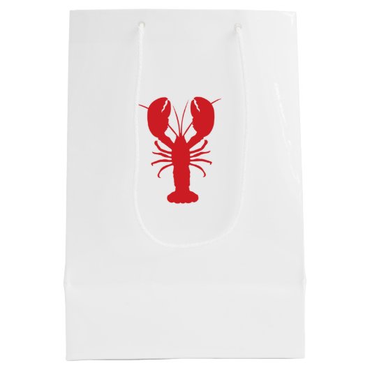 Red Lobster Preppy Coastal Maine Ocean Fun Medium Cadeauzakje (Achterkant)