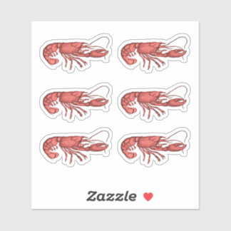 Red Lobster Retro Vintage Afbeelding Stickers