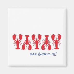 Red Lobsters Blue Custom Location White Preppy Magneet