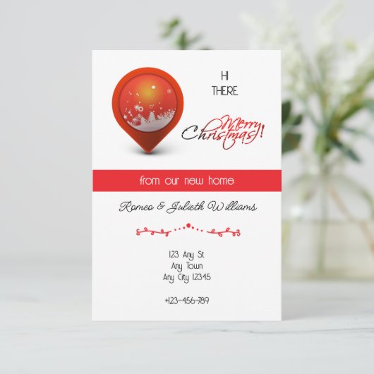 Red Location New Home Announcement Aankondiging (Staand voorkant)