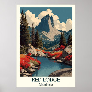 Red Lodge Montana Mountain River Herfst Art Poster