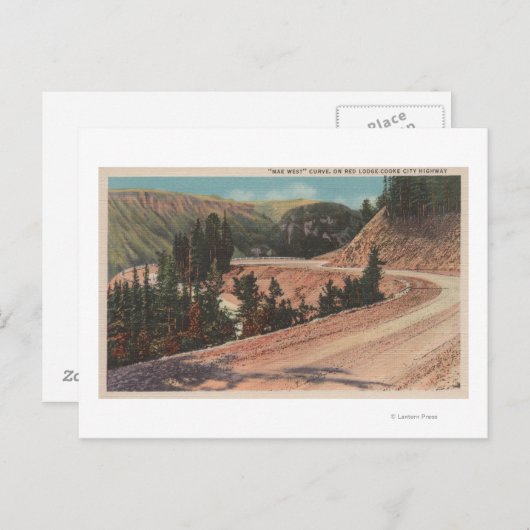 Red Lodge, MT - Uitzicht van Mae West Curve Briefkaart (Voorkant / Achterkant)