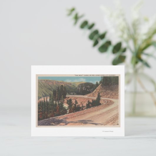 Red Lodge, MT - Uitzicht van Mae West Curve Briefkaart (Staand voorkant)