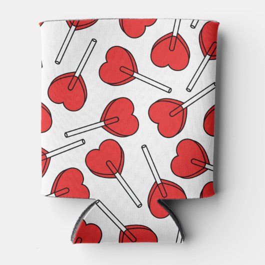 Red Lollipops, Heart Lollipops, Lollipop Pattern Blikjeskoeler (Voorkant)